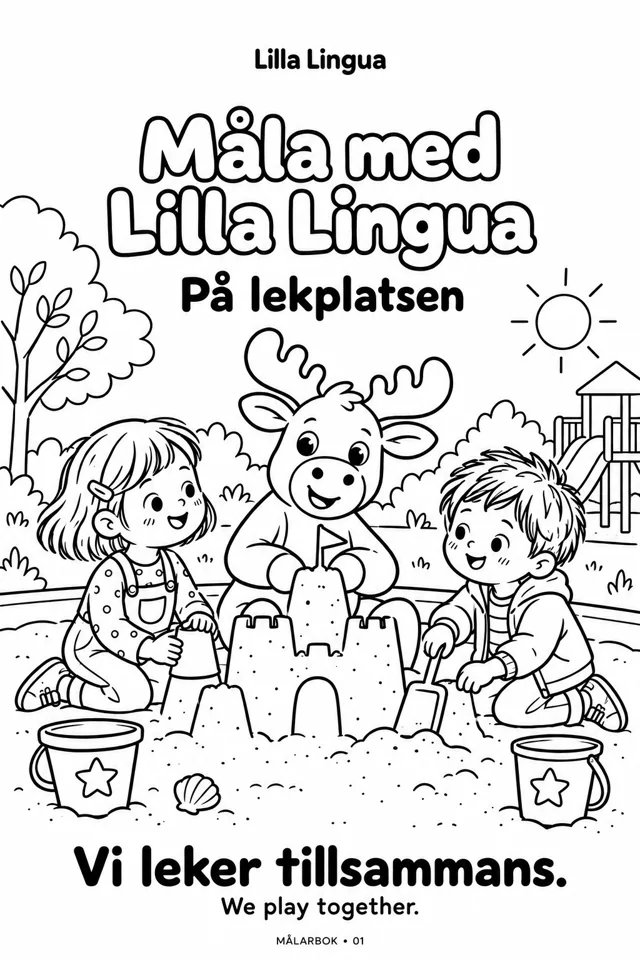Swedish coloring page: play together